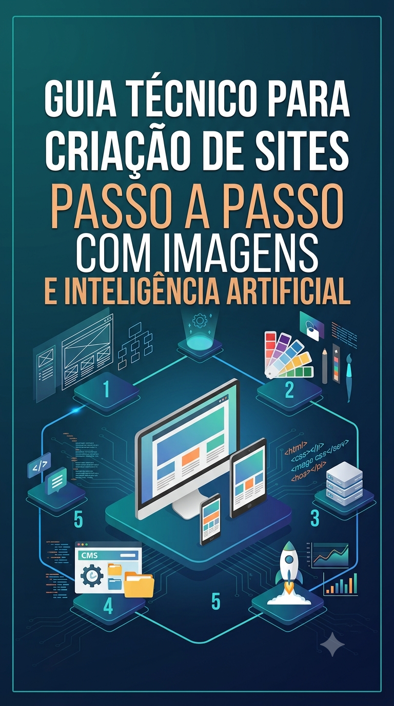 Capa do e-book Guia Técnico para Criação de Sites Passo a Passo com IA